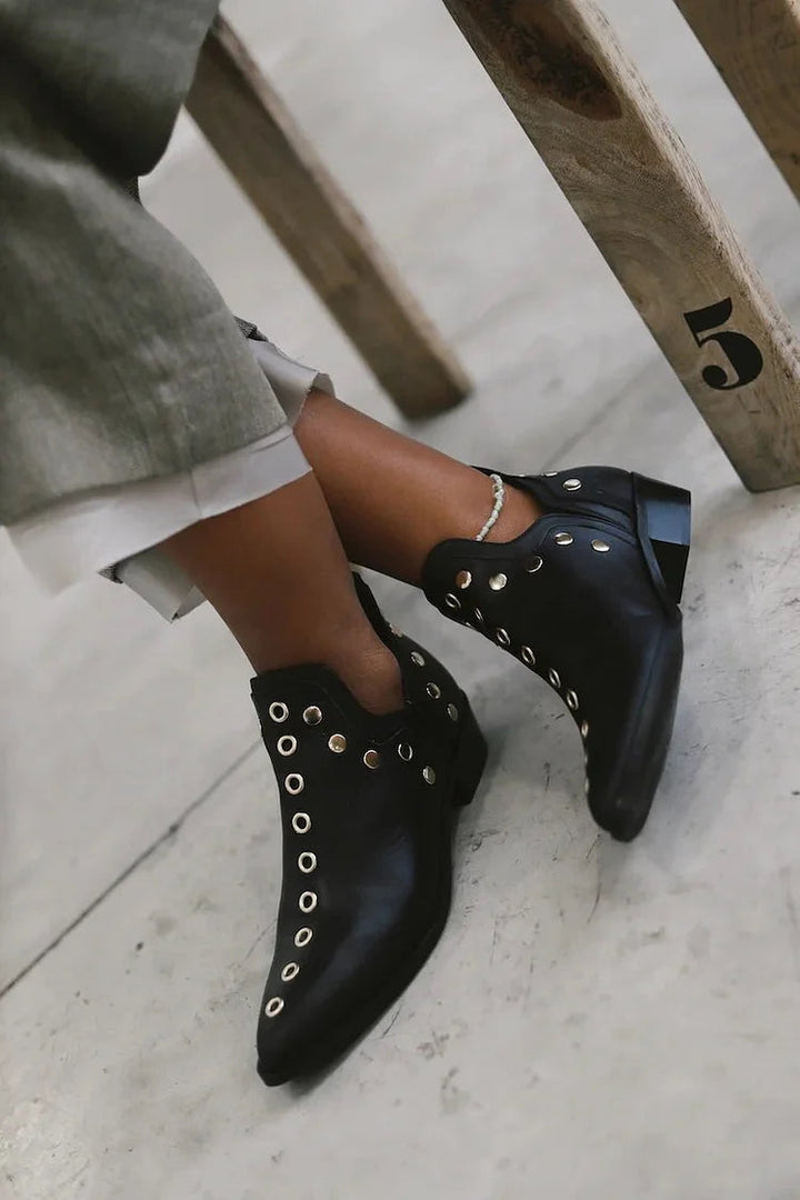 Pointed Studded Ankle Boot