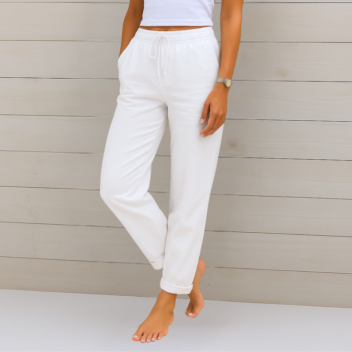 Allison - Luxe Cotton-Linen Tailored Trousers