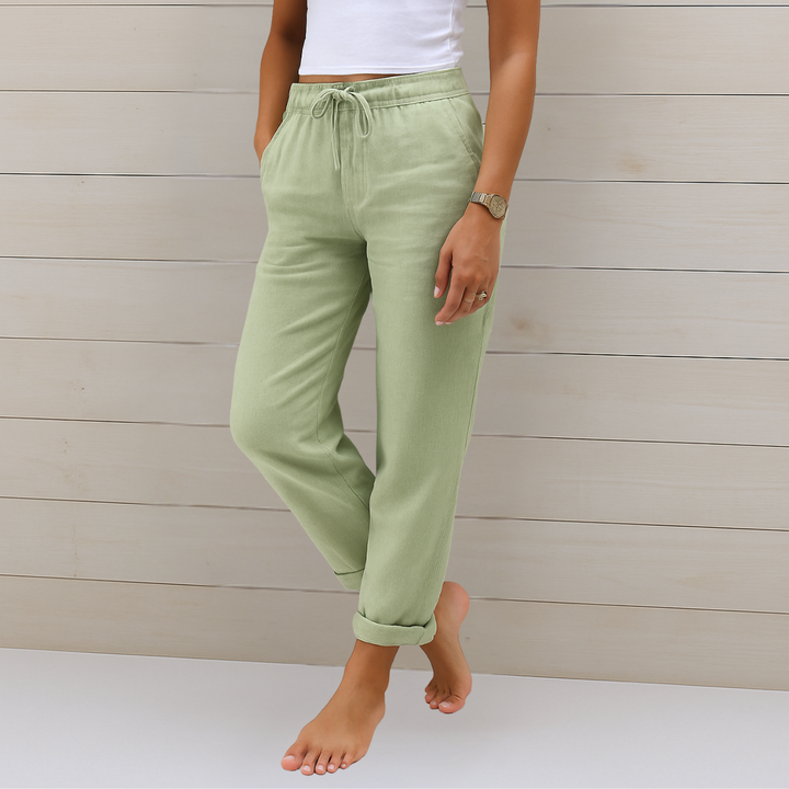 Allison - Luxe Cotton-Linen Tailored Trousers