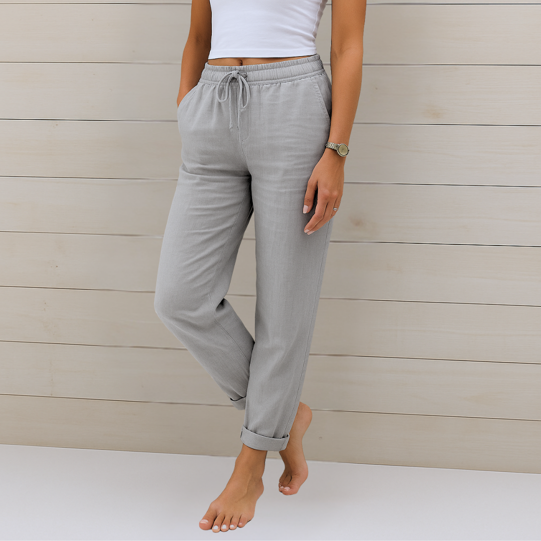 Allison - Luxe Cotton-Linen Tailored Trousers