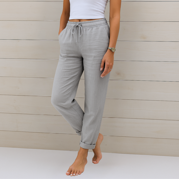 Allison - Luxe Cotton-Linen Tailored Trousers
