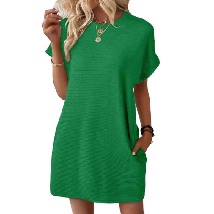 Eva – Casual Minimalist Round Neck Spring Dress