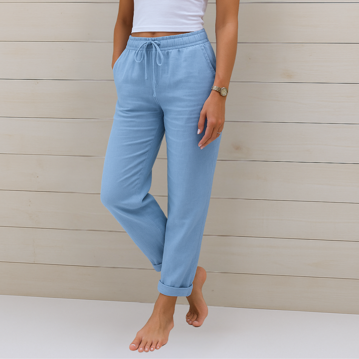 Allison - Luxe Cotton-Linen Tailored Trousers
