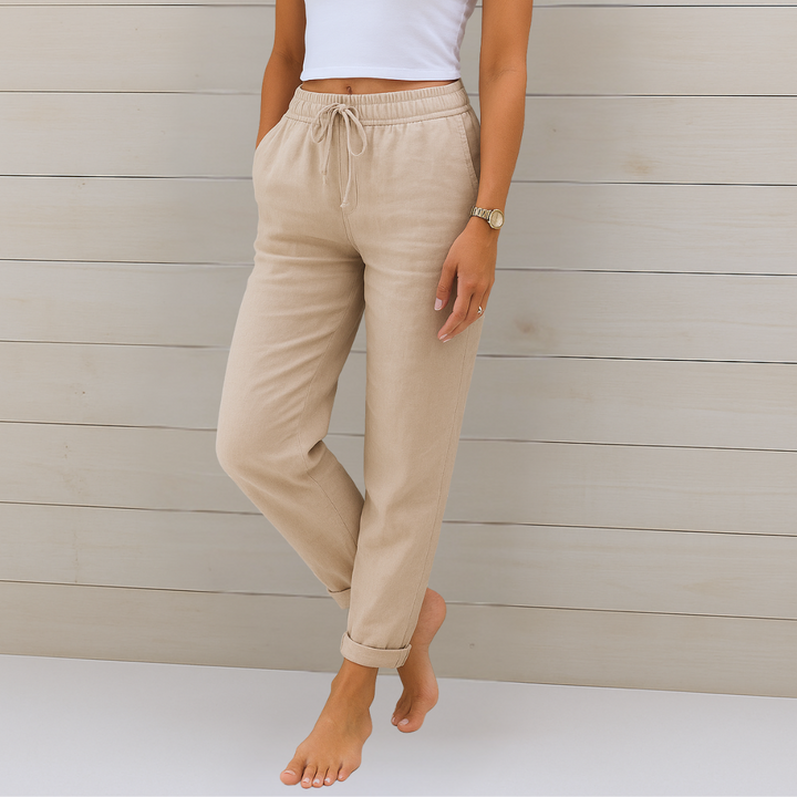 Allison - Luxe Cotton-Linen Tailored Trousers