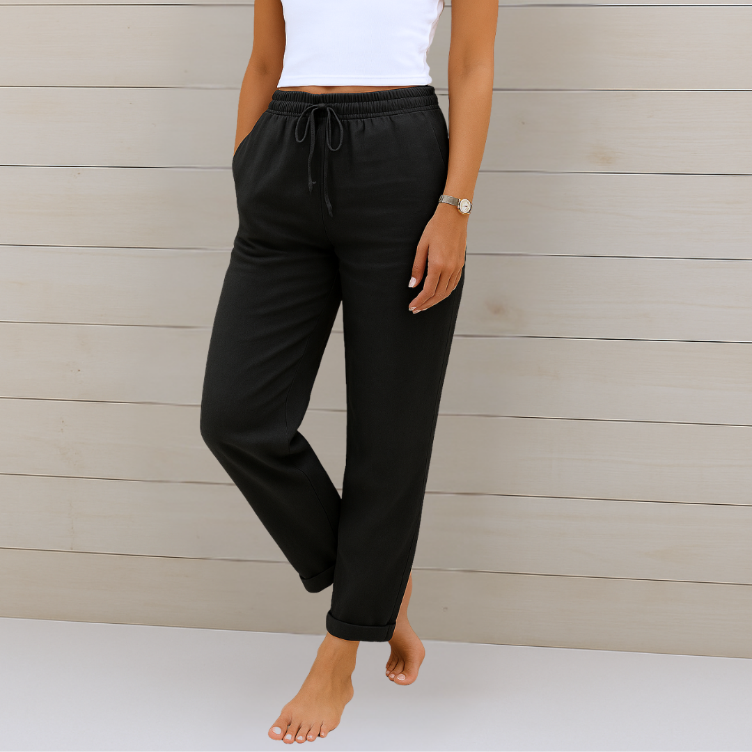 Allison - Luxe Cotton-Linen Tailored Trousers
