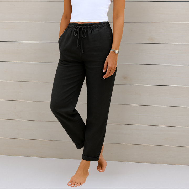 Allison - Luxe Cotton-Linen Tailored Trousers