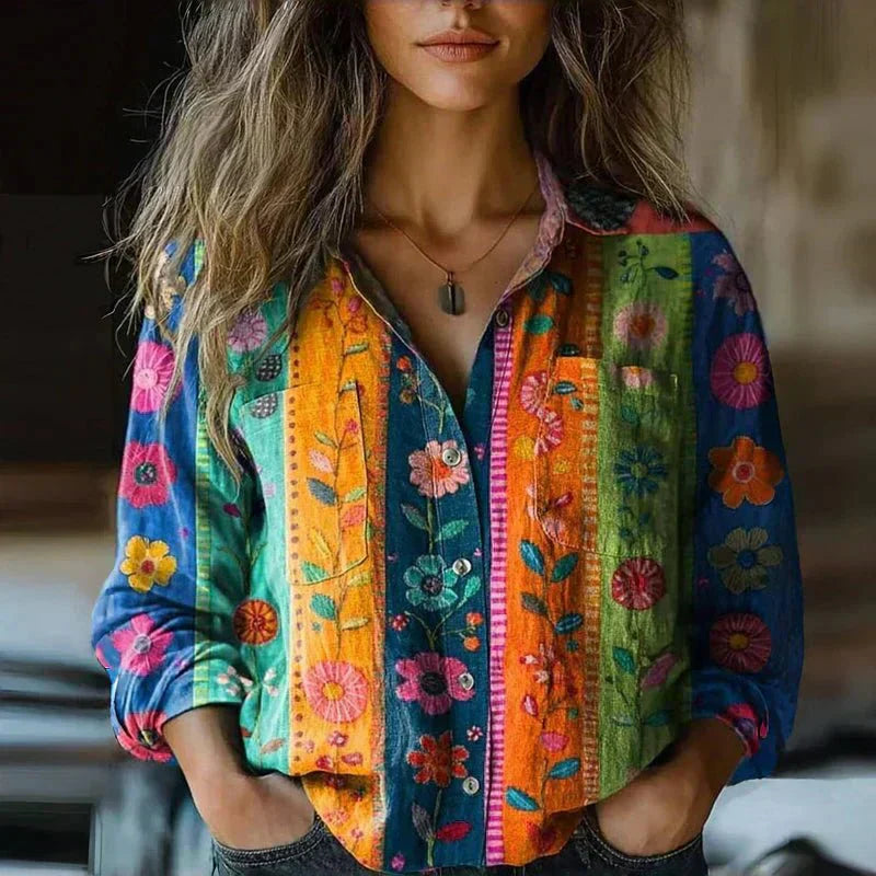 Vintage Printed Blouse