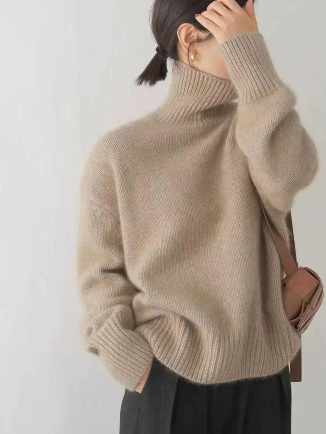 High Collar Loose Knitted Sweater