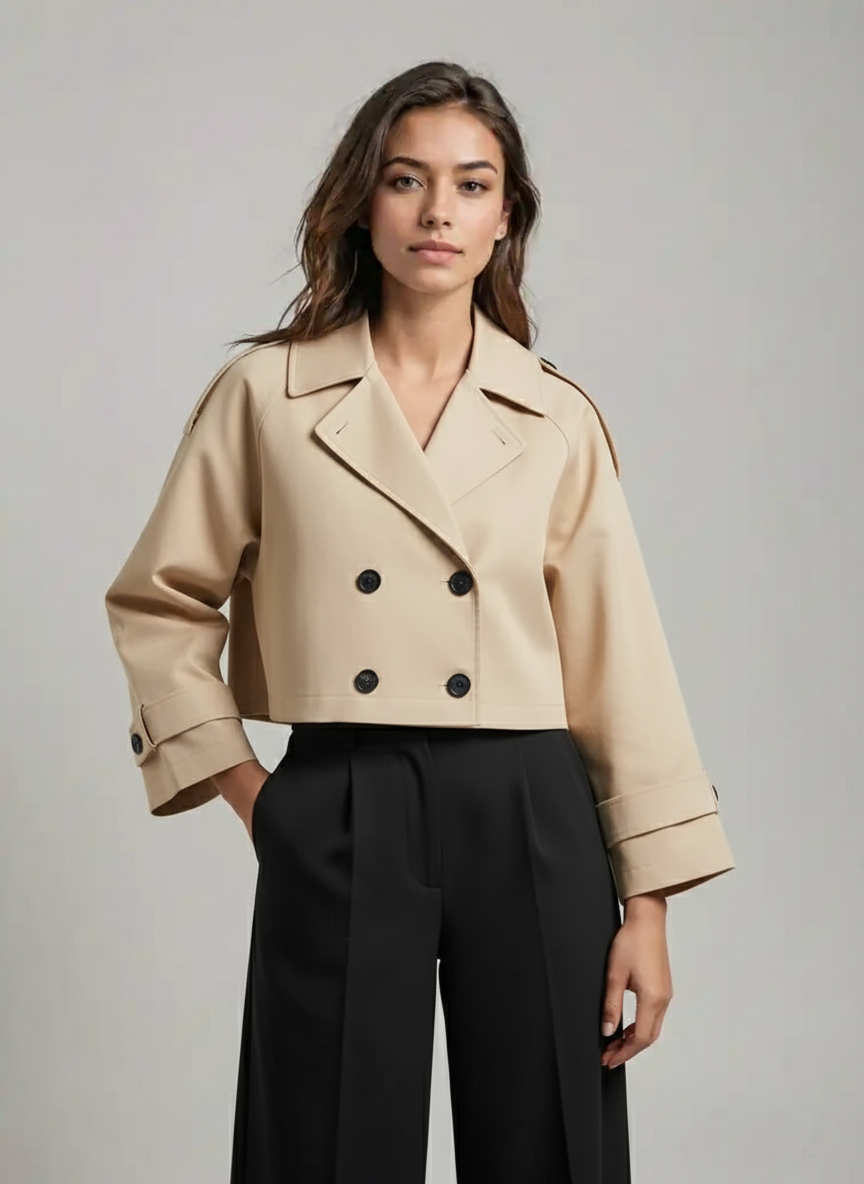 Cropped Dames Trench Jacket