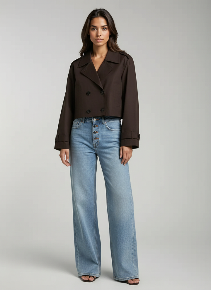 Cropped Dames Trench Jacket