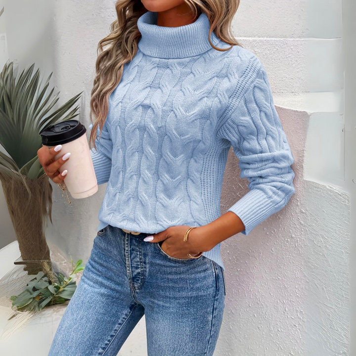 Fashionable Knit High Collar Sweater