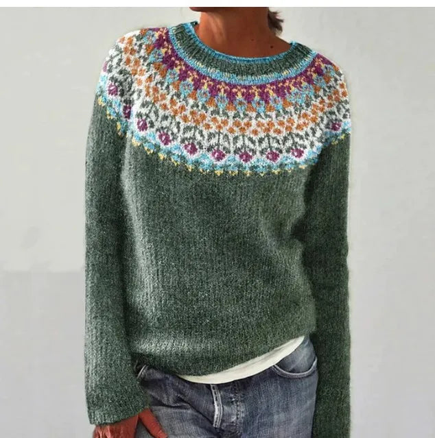 Retro Nordic Pattern Fall Sweater