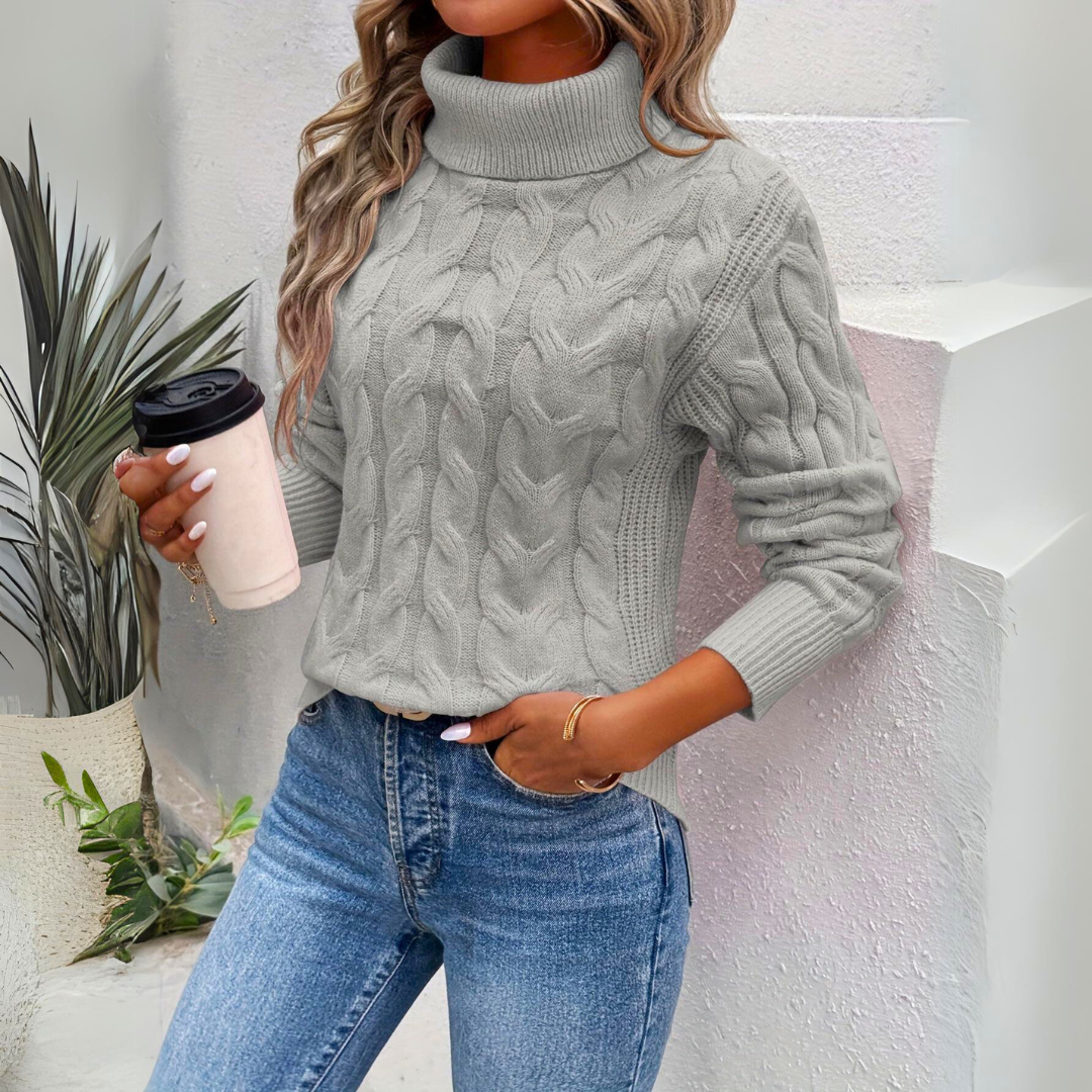 Fashionable Knit High Collar Sweater