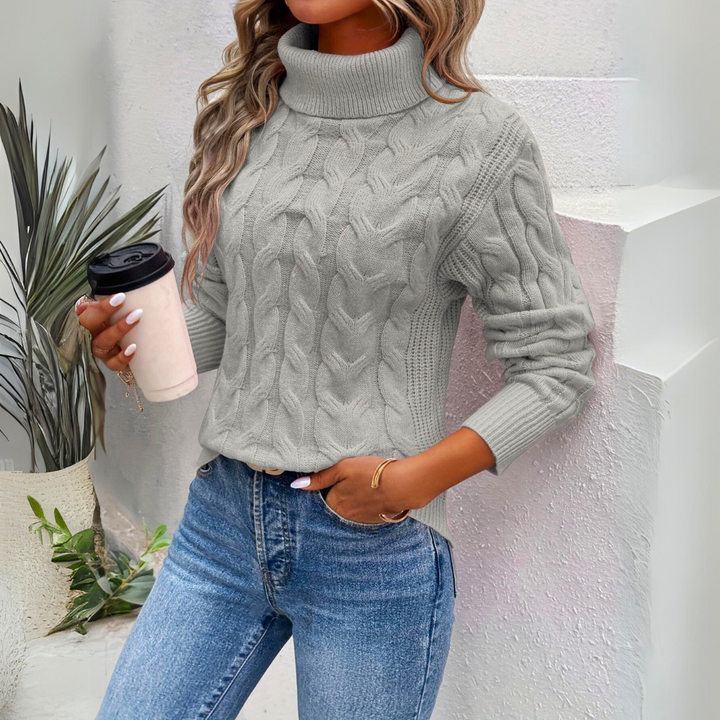 Fashionable Knit High Collar Sweater