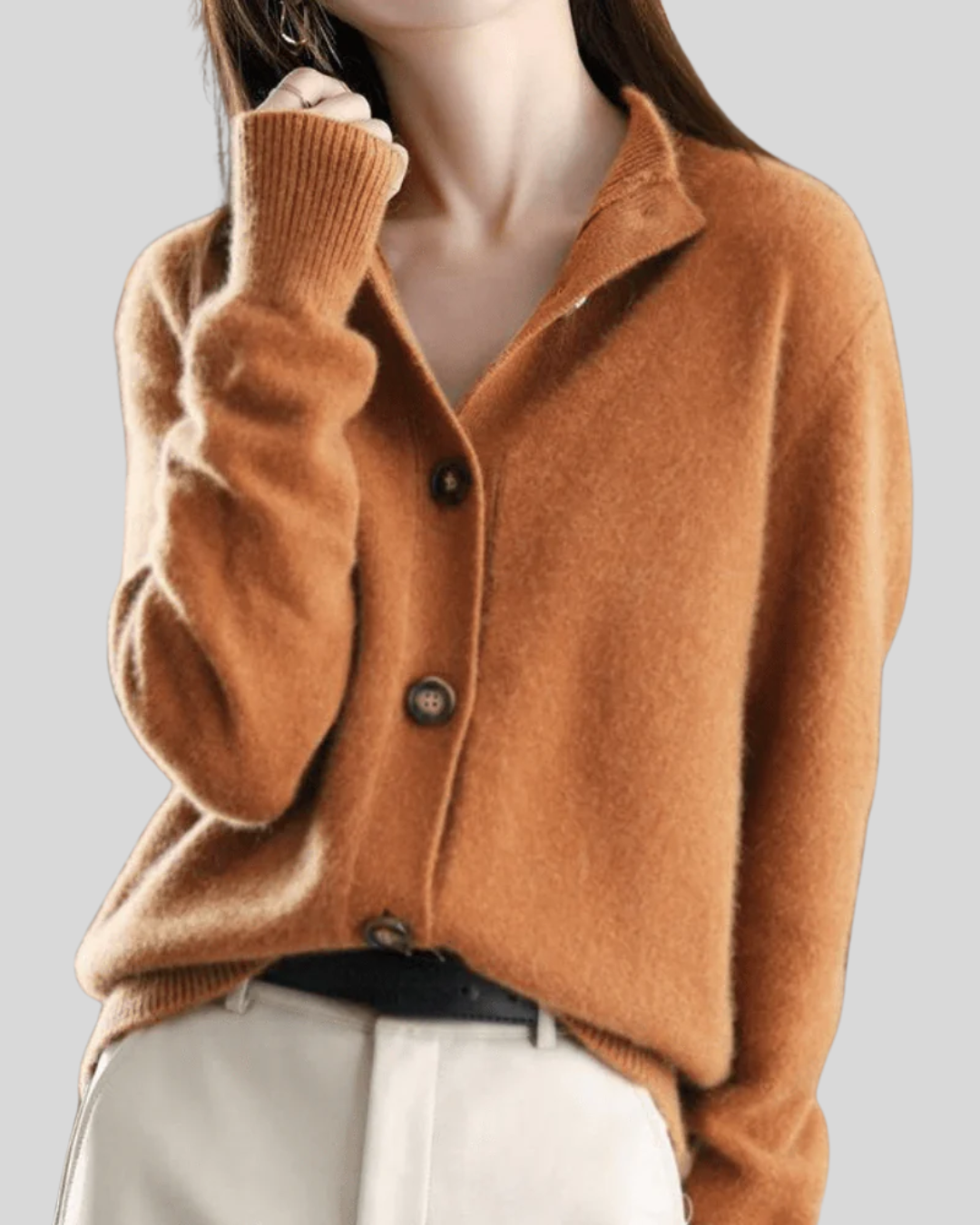Retro-Style Cashmere Cardigan