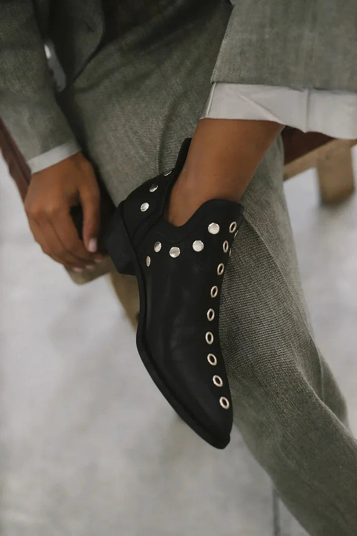 Pointed Studded Ankle Boot