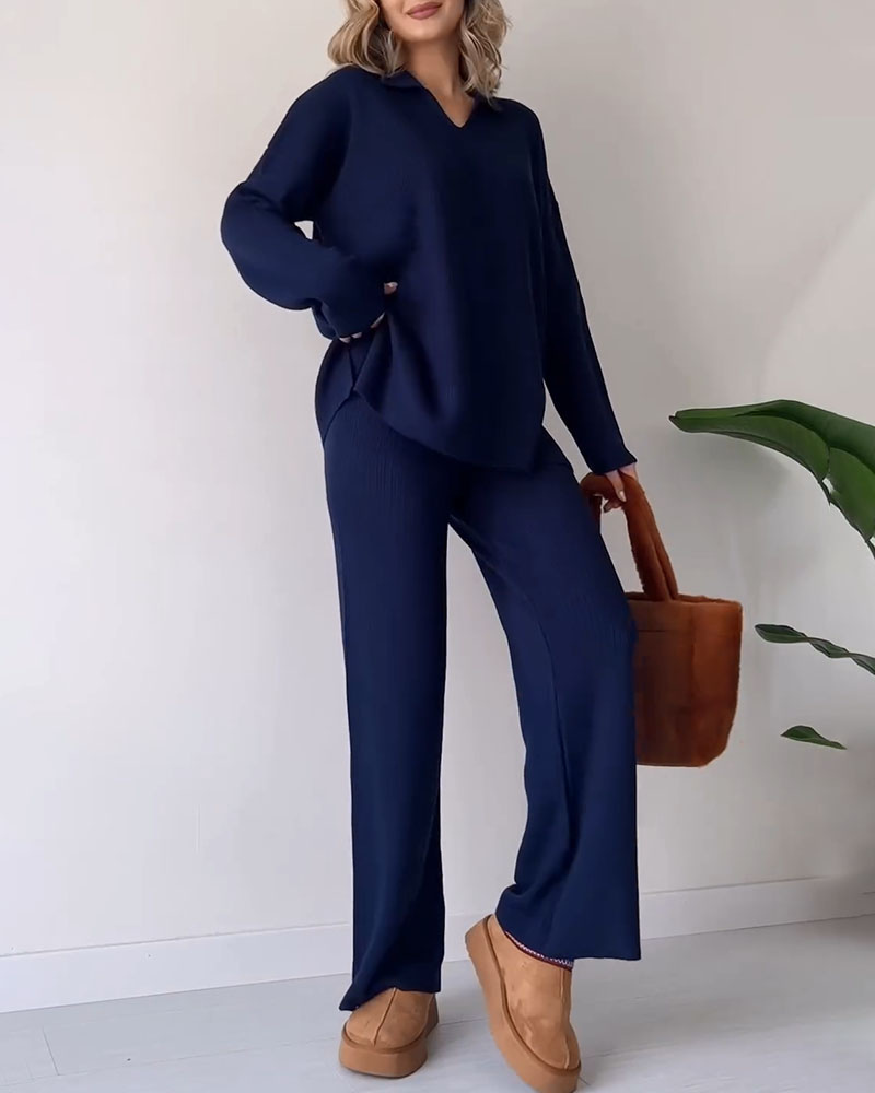 Casual knitted two-piece set