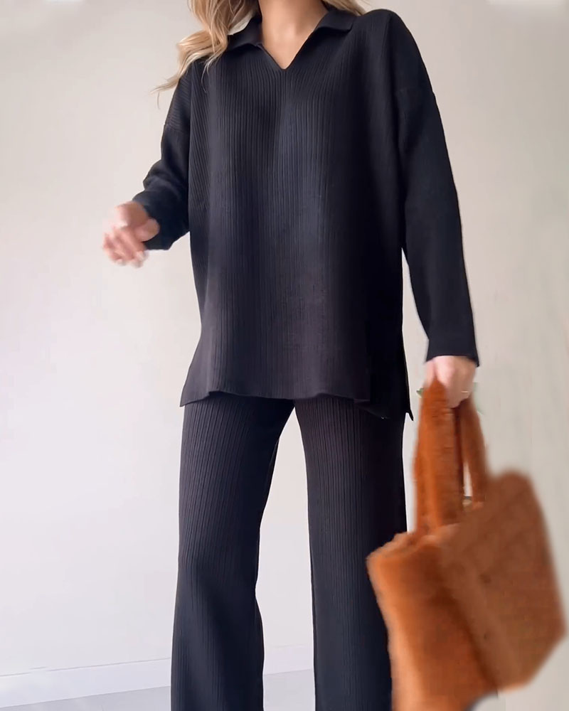 Casual knitted two-piece set