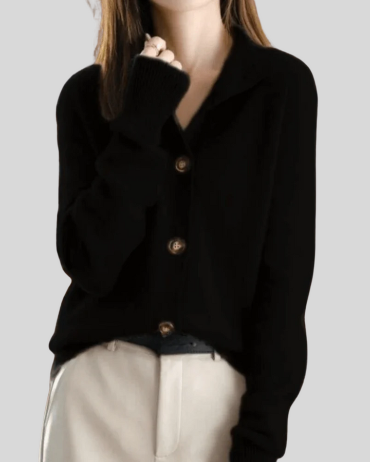 Retro-Style Cashmere Cardigan