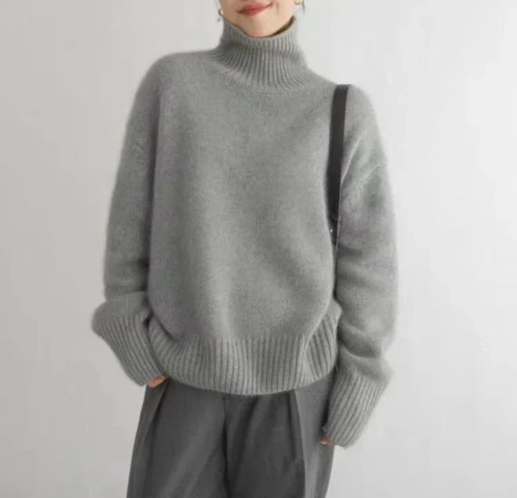 High Collar Loose Knitted Sweater