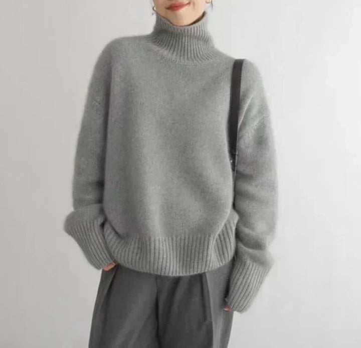 High Collar Loose Knitted Sweater