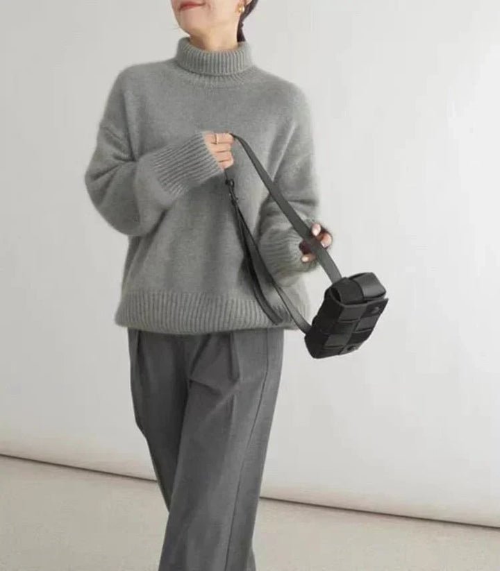 High Collar Loose Knitted Sweater