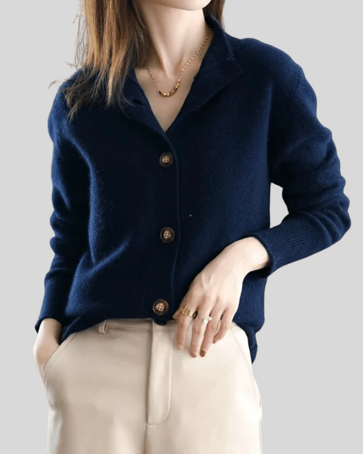 Retro-Style Cashmere Cardigan