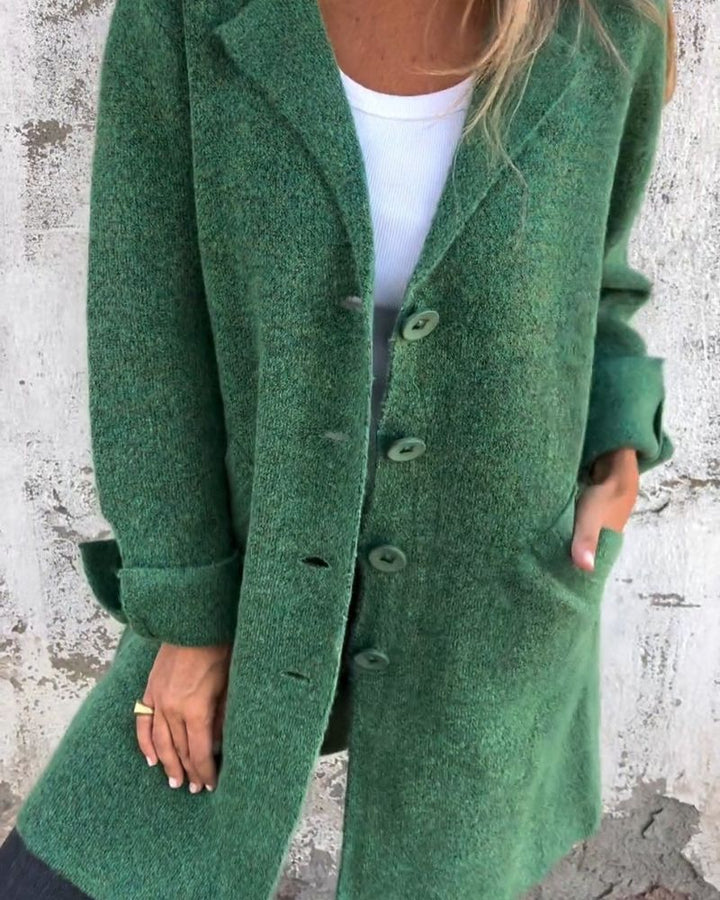 Casual long coat with lapels