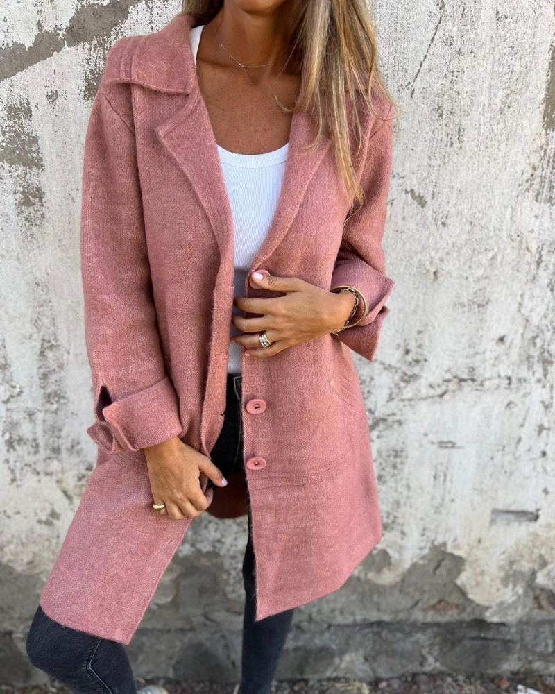 Casual long coat with lapels