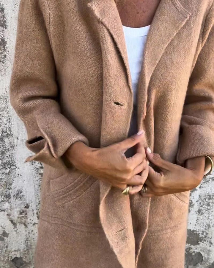 Casual long coat with lapels