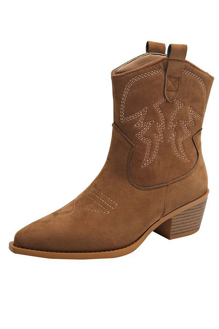 Pointed Western Ankle Boot