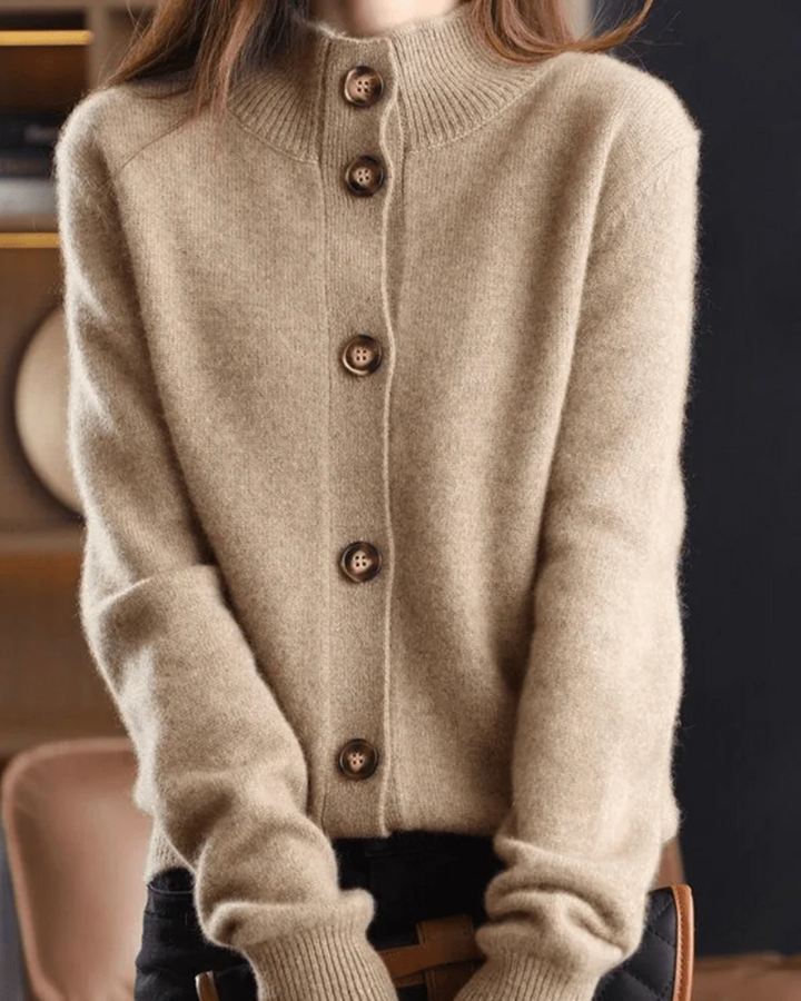 Retro-Style Cashmere Cardigan