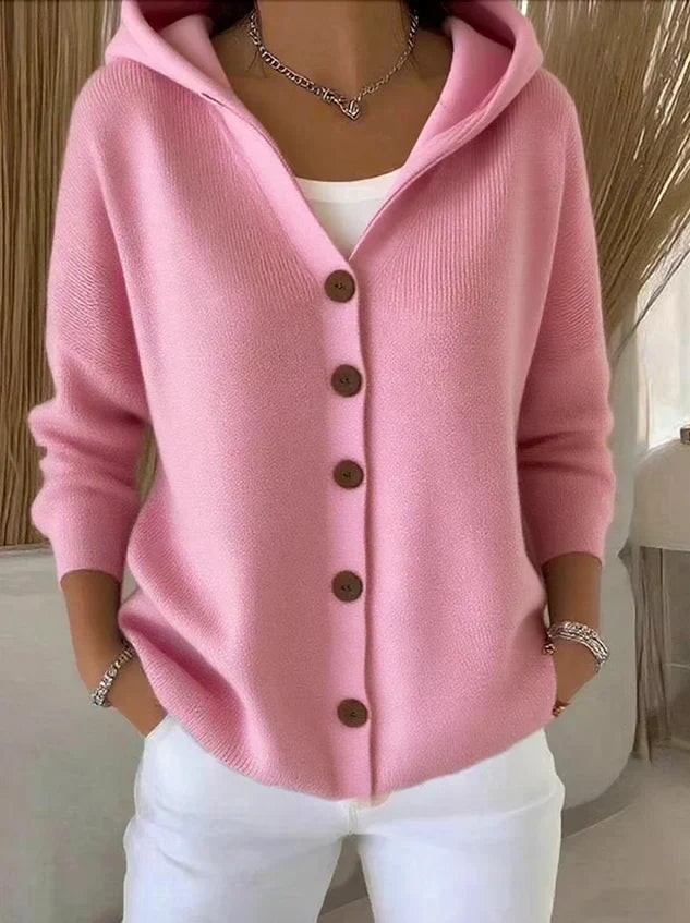 Soft Hooded Knit Cardigan