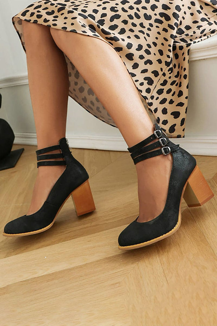 Triple Buckle Heels