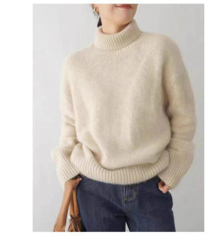 High Collar Loose Knitted Sweater