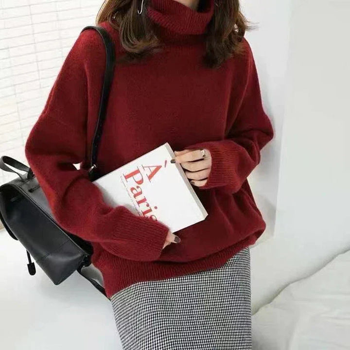 High Collar Loose Knitted Sweater