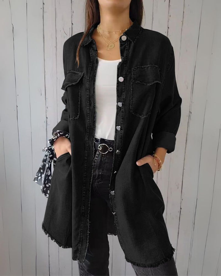 Comfortable denim shirt jacket