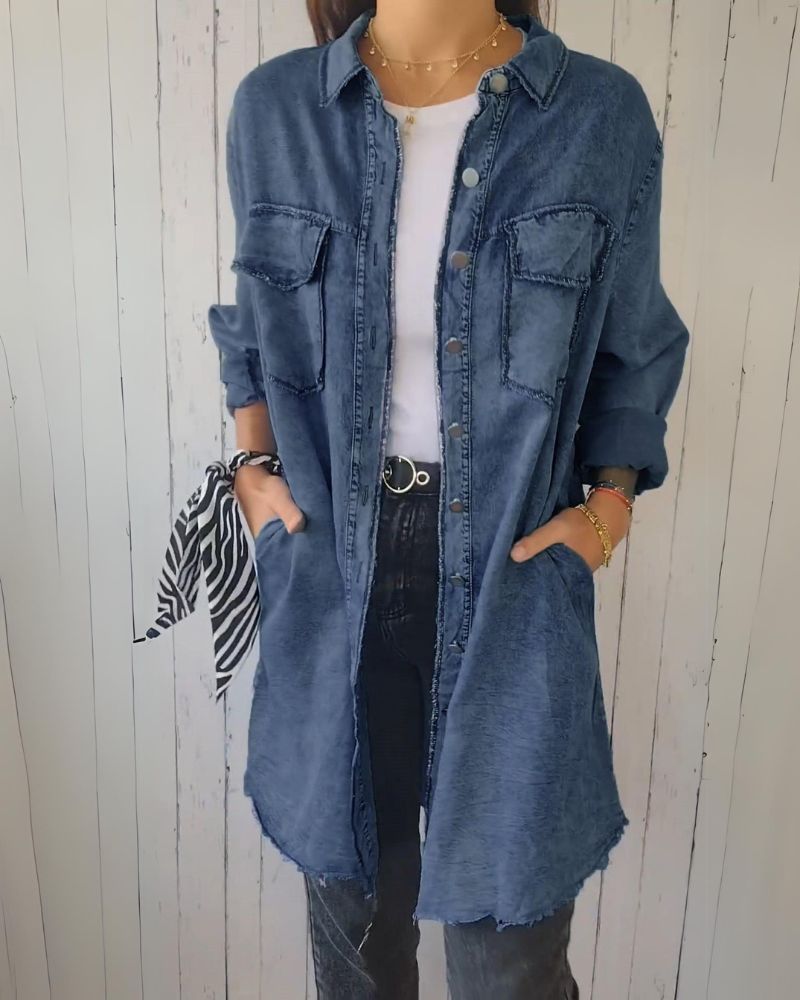 Comfortable denim shirt jacket