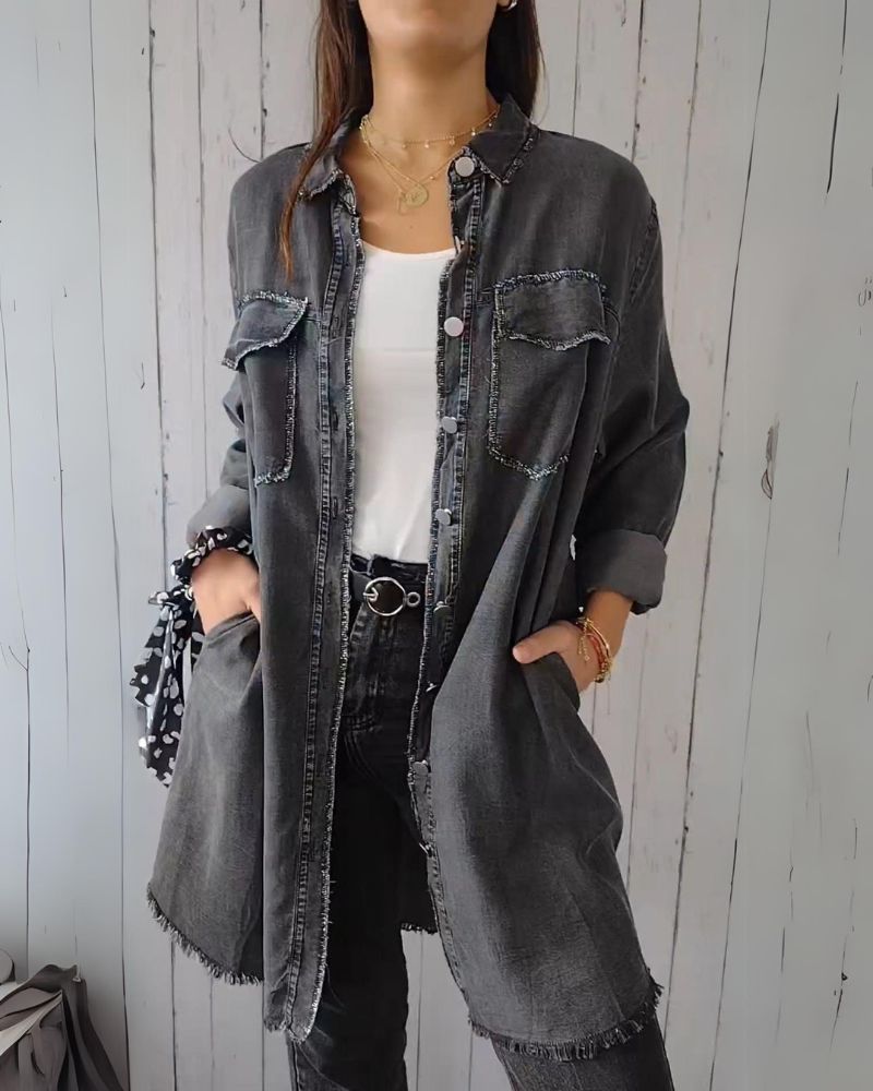 Comfortable denim shirt jacket