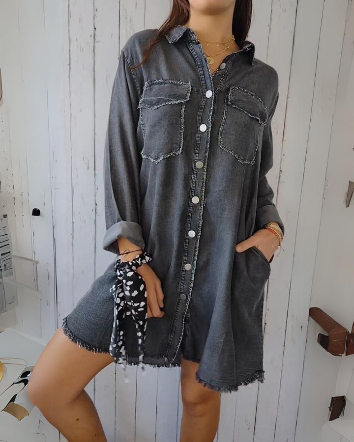 Comfortable denim shirt jacket