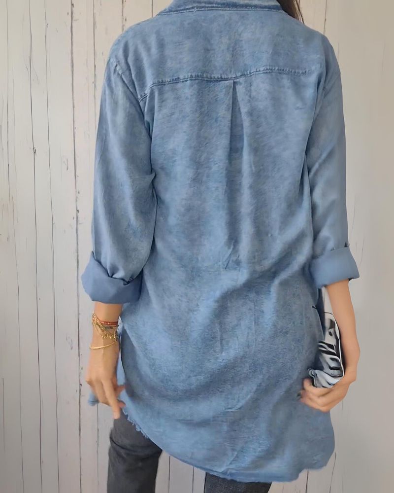 Comfortable denim shirt jacket