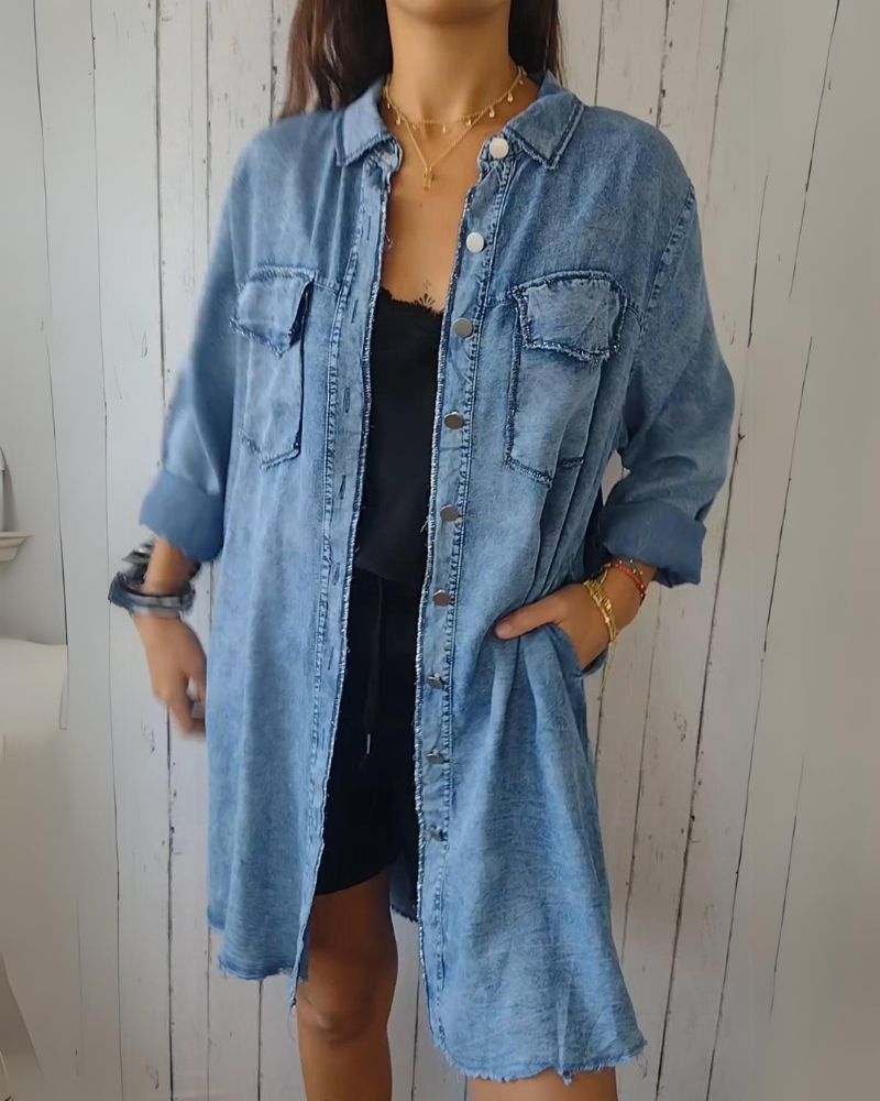 Comfortable denim shirt jacket
