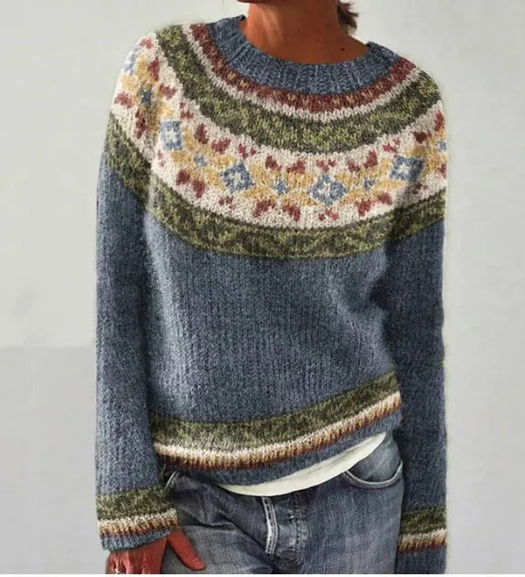 Retro Nordic Pattern Fall Sweater