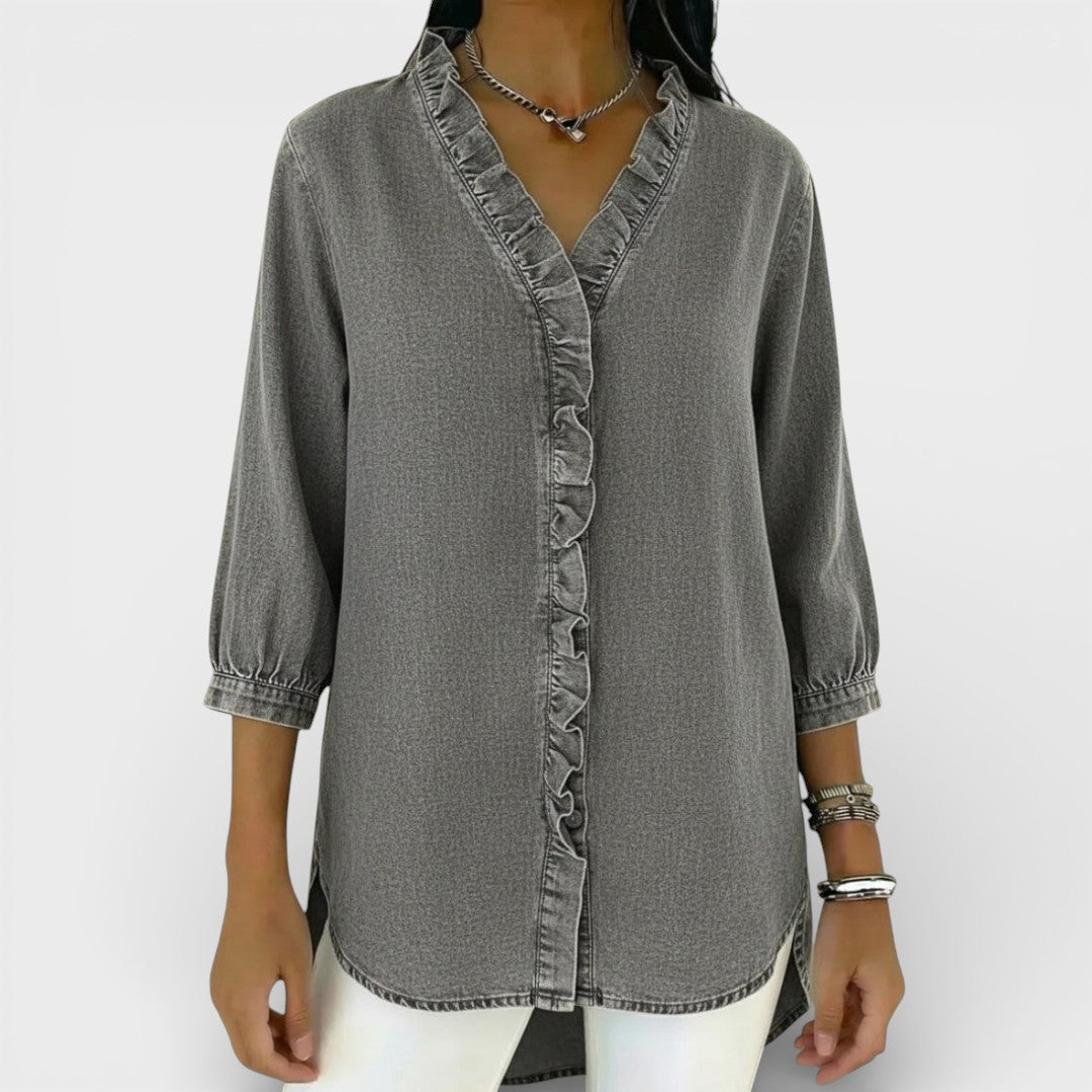 Heather | Elegant Ruffled Blouse – The Campbell Sisters Stratford