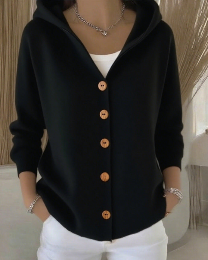 Soft Hooded Knit Cardigan