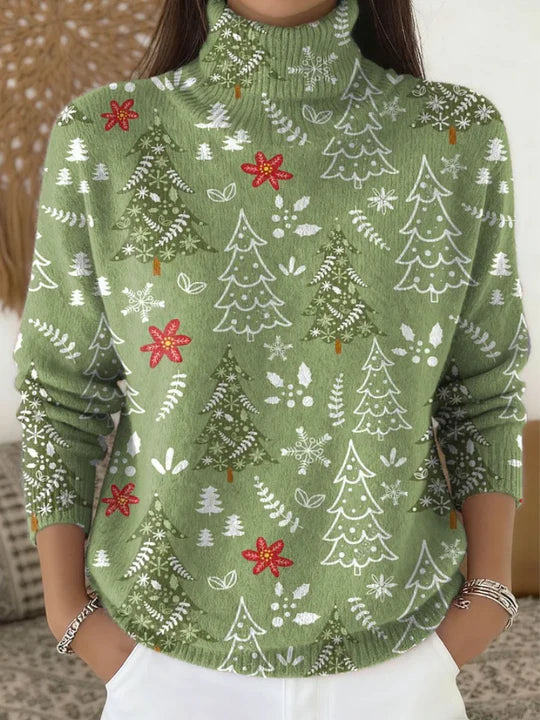 Christmas Floral Turtleneck
