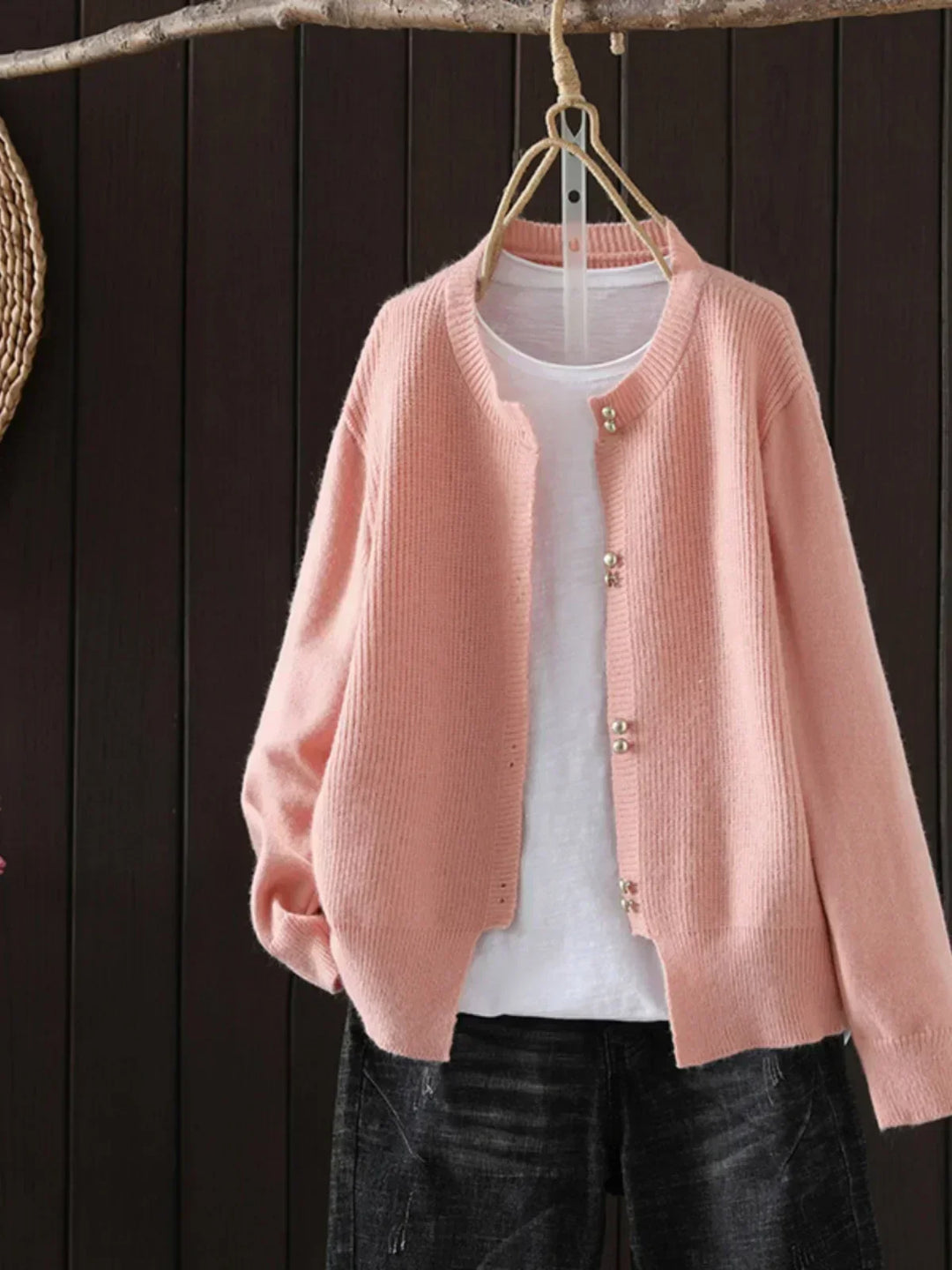 PEARL-BUTTON CARDIGAN