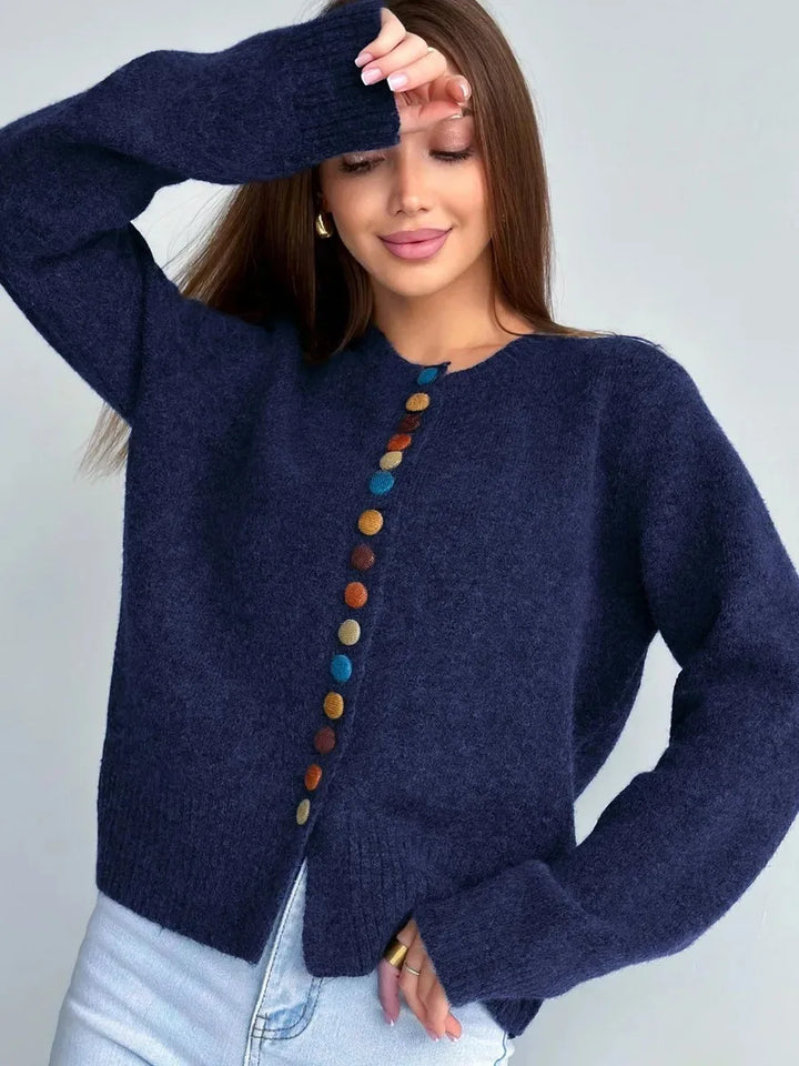 BUTTON-ACCENT CARDIGAN