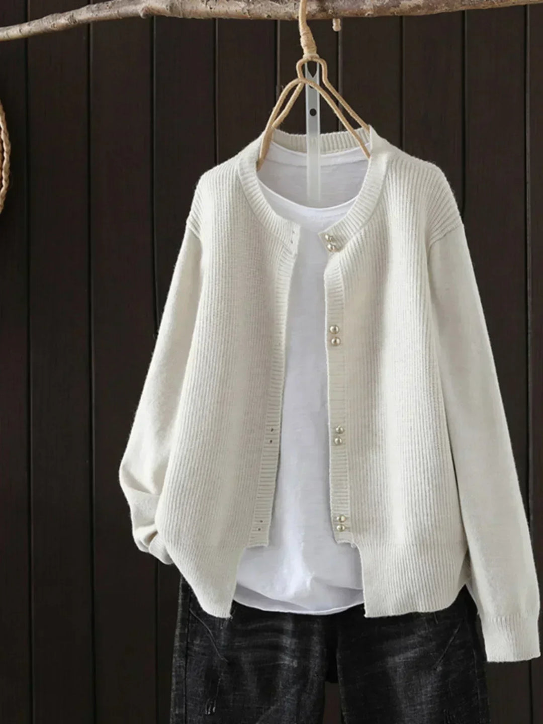 PEARL-BUTTON CARDIGAN