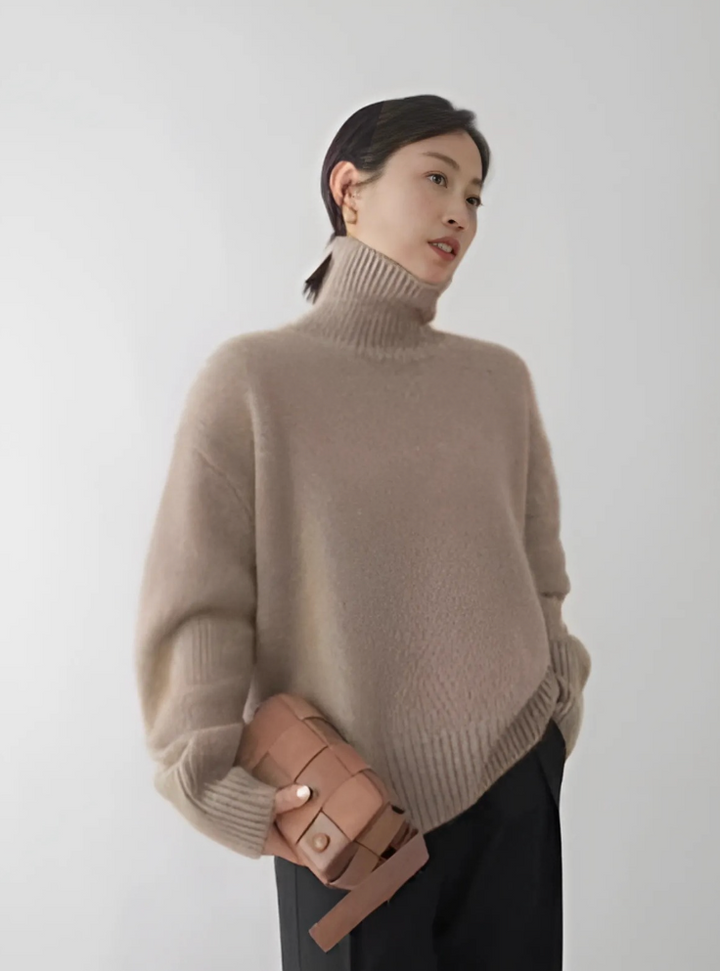 High Collar Loose Knitted Sweater